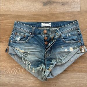 One Teaspoon Distressed Denim Shorts